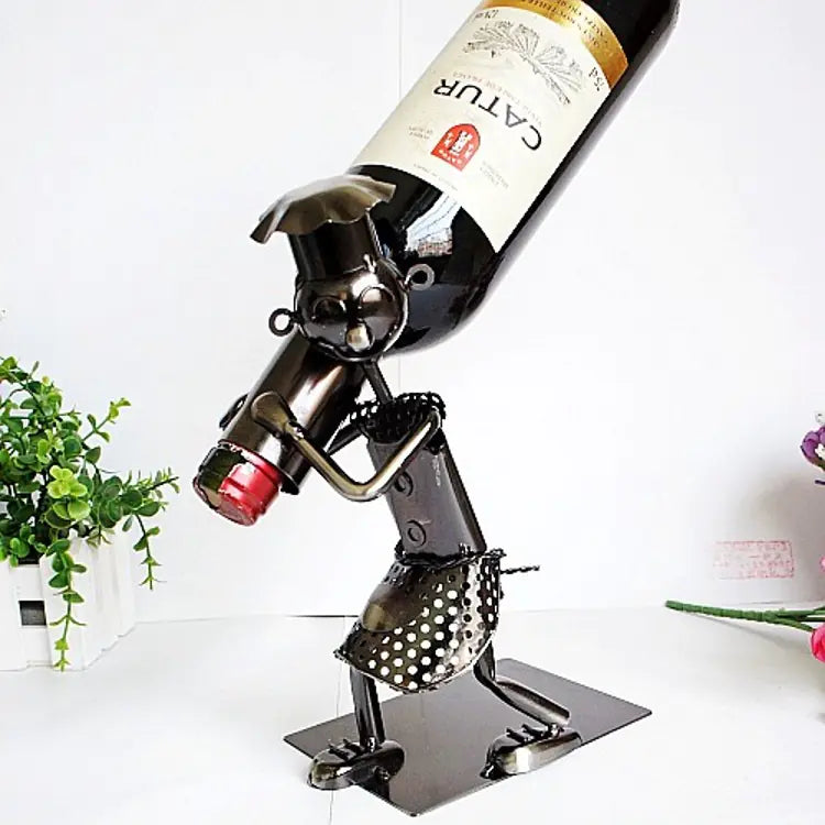 The Robot Porter  — Sculpted Iron Wine Stand