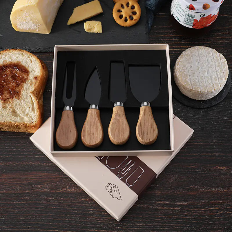 Cheese Knife Set with Oak Handle and Stainless Steel
