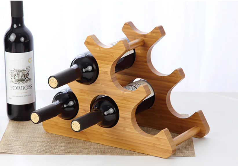 Elegant Bamboo Wine Rack – Space-Saving Bar & Kitchen Décor