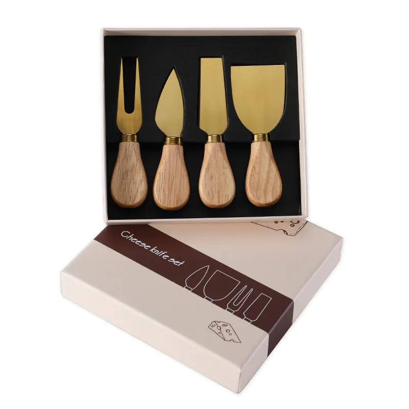 Cheese Knife Set with Oak Handle and Stainless Steel