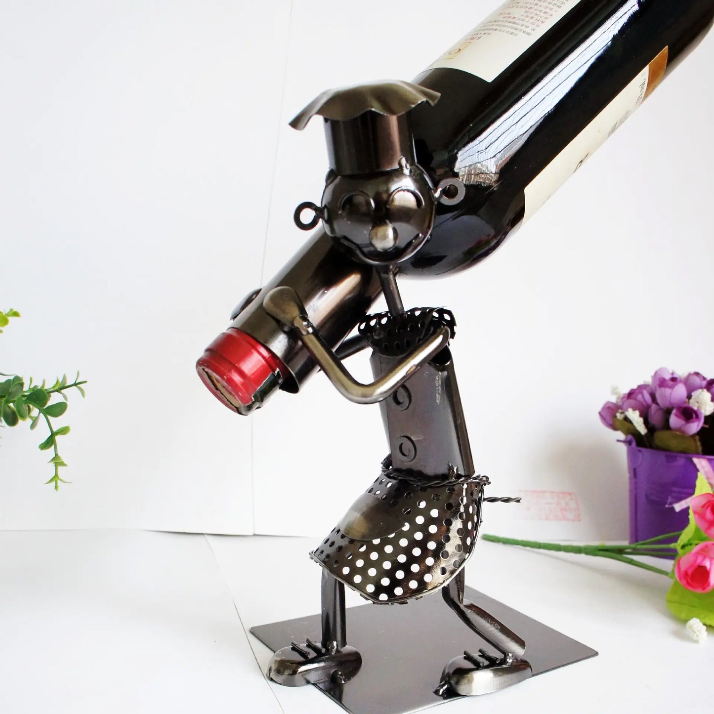 The Robot Porter  — Sculpted Iron Wine Stand
