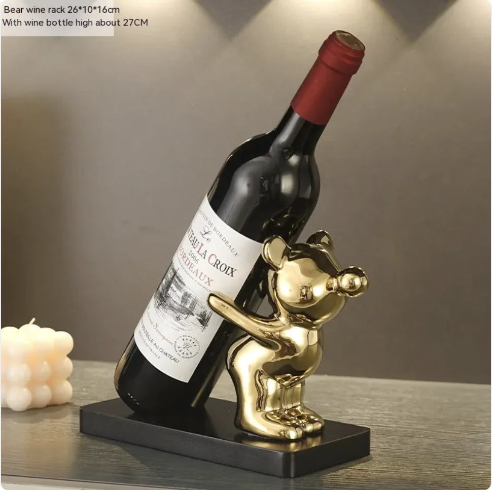Elegant Wine Rack & Decorative Ornament