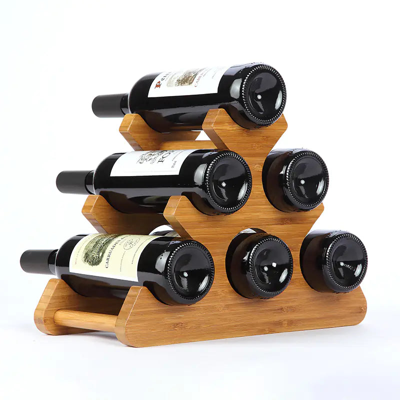 Elegant Bamboo Wine Rack – Space-Saving Bar & Kitchen Décor