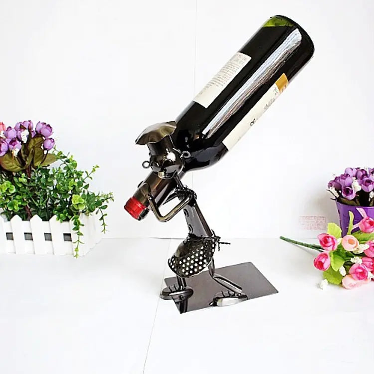 The Robot Porter  — Sculpted Iron Wine Stand