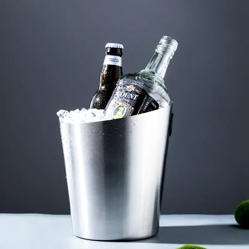 Inclined Stainless Steel Ice Bucket