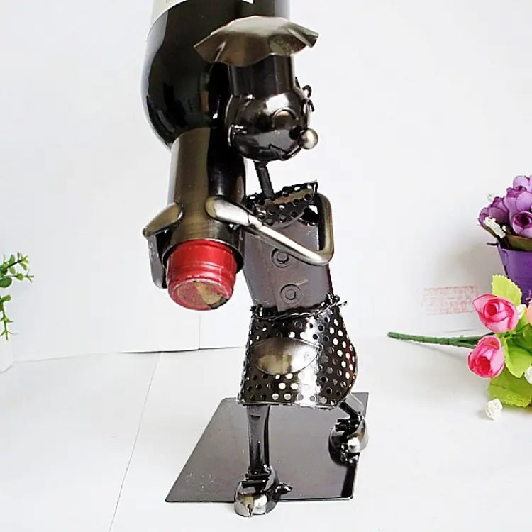 The Robot Porter  — Sculpted Iron Wine Stand