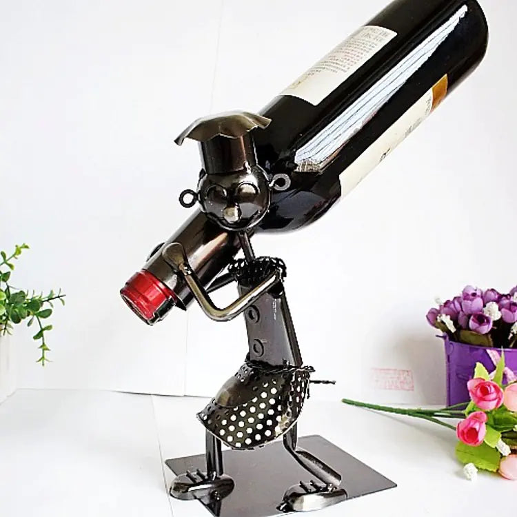 The Robot Porter  — Sculpted Iron Wine Stand