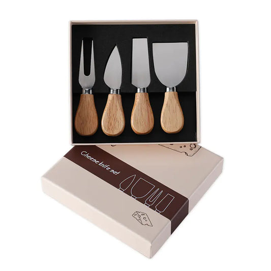 Cheese Knife Set with Oak Handle and Stainless Steel