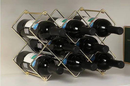 Metal Honeycomb Wine Rack - Iron Art Wine Holder