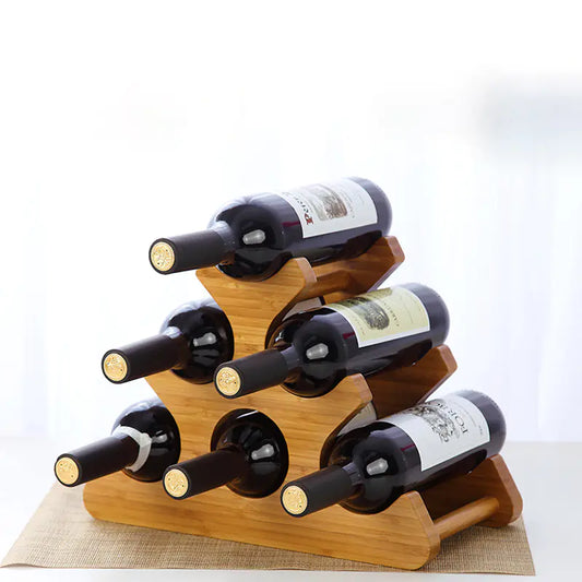 Elegant Bamboo Wine Rack – Space-Saving Bar & Kitchen Décor