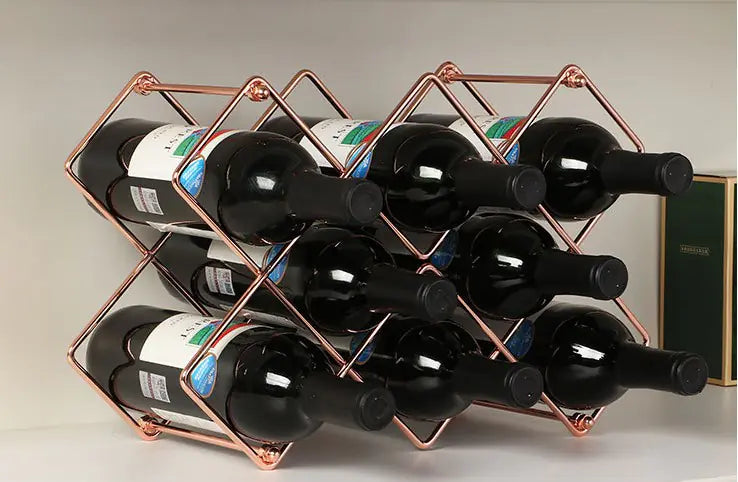 Metal Honeycomb Wine Rack - Iron Art Wine Holder